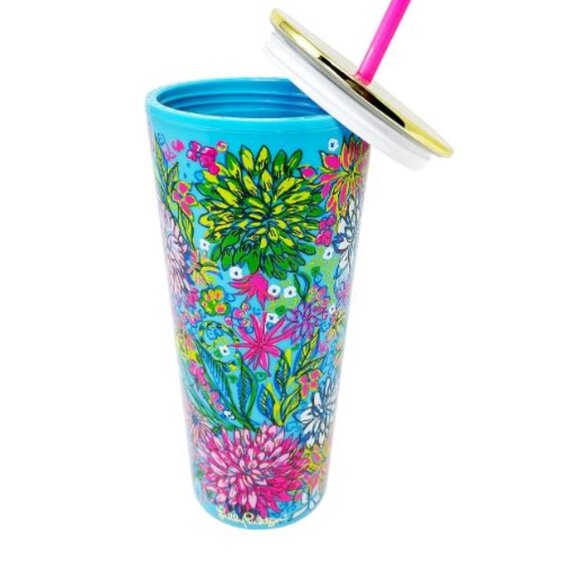 Lilly Pulitzer Double wall tumbler with reusable straw NWT - Picture 3 of 7